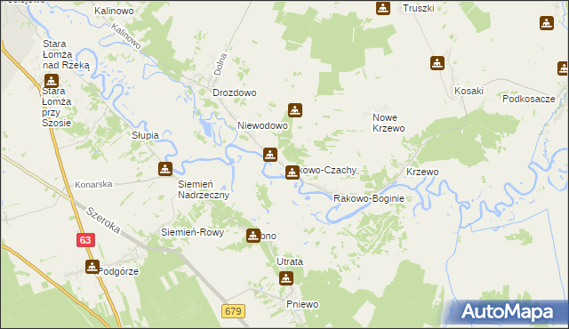 mapa Rakowo-Czachy, Rakowo-Czachy na mapie Targeo