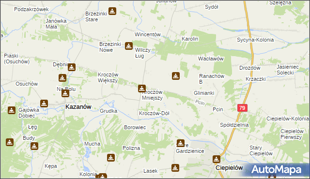 mapa Ranachów-Wieś, Ranachów-Wieś na mapie Targeo
