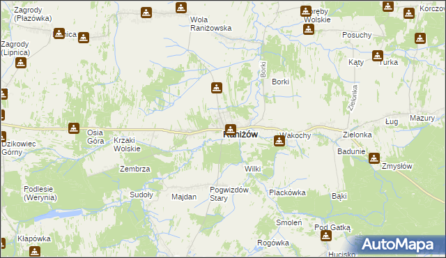 mapa Raniżów, Raniżów na mapie Targeo