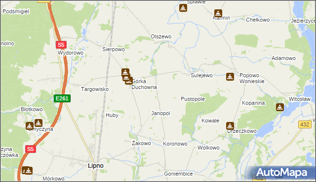 mapa Ratowice gmina Lipno, Ratowice gmina Lipno na mapie Targeo