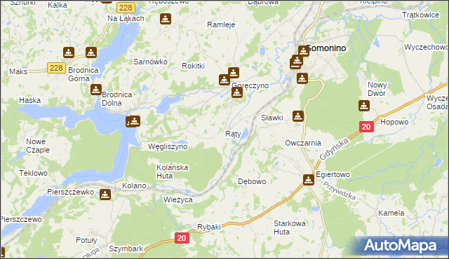 mapa Rąty, Rąty na mapie Targeo