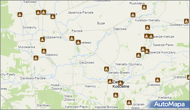 mapa Rawy-Gaczkowo, Rawy-Gaczkowo na mapie Targeo