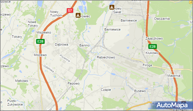 mapa Rębiechowo, Rębiechowo na mapie Targeo