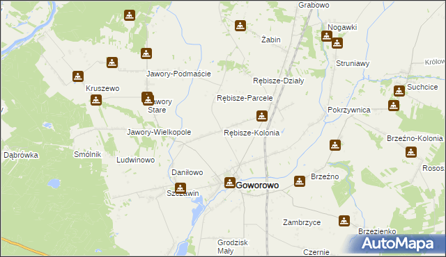 mapa Rębisze-Kolonia, Rębisze-Kolonia na mapie Targeo