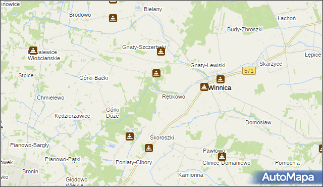 mapa Rębkowo, Rębkowo na mapie Targeo