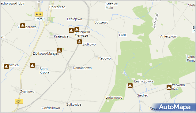mapa Rębowo gmina Piaski, Rębowo gmina Piaski na mapie Targeo
