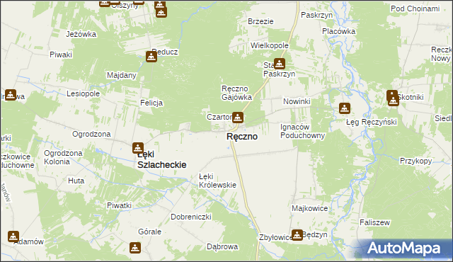 mapa Ręczno, Ręczno na mapie Targeo