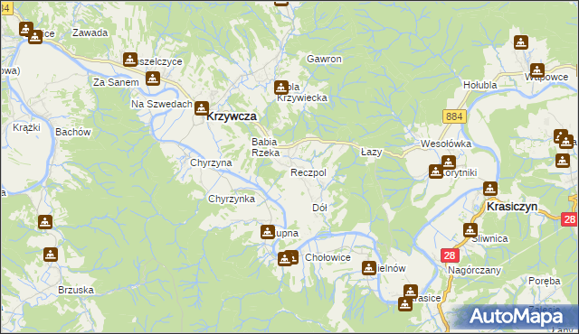 mapa Reczpol, Reczpol na mapie Targeo