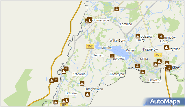 mapa Ręczyn, Ręczyn na mapie Targeo