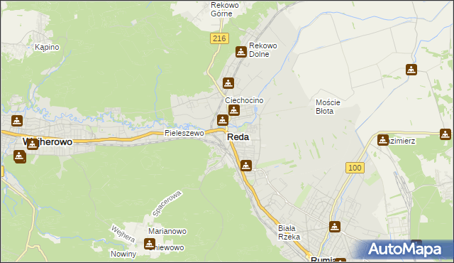 mapa Reda, Reda na mapie Targeo