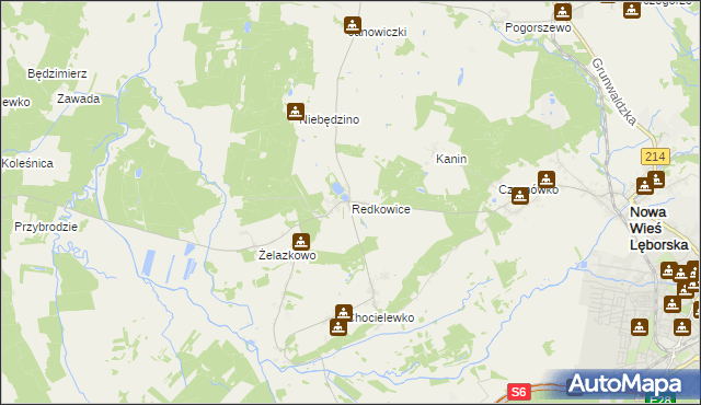 mapa Redkowice, Redkowice na mapie Targeo