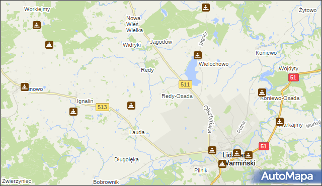 mapa Redy-Osada, Redy-Osada na mapie Targeo