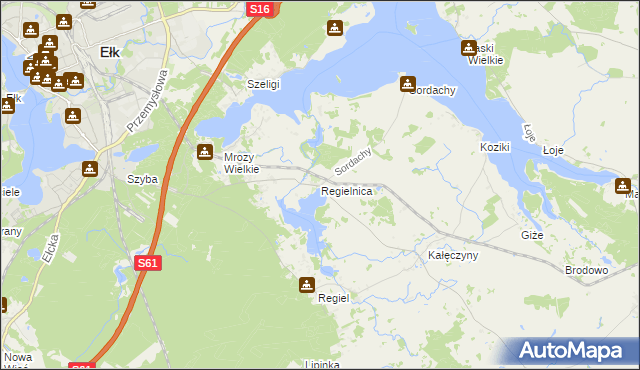 mapa Regielnica, Regielnica na mapie Targeo