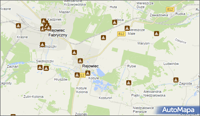 mapa Rejowiec-Kolonia, Rejowiec-Kolonia na mapie Targeo