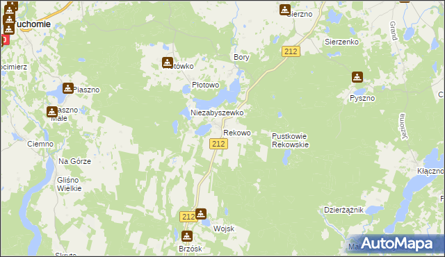 mapa Rekowo gmina Bytów, Rekowo gmina Bytów na mapie Targeo