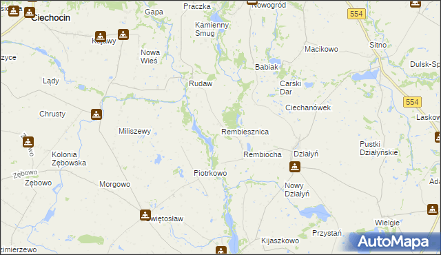 mapa Rembiesznica, Rembiesznica na mapie Targeo