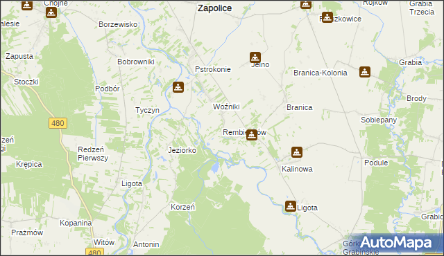 mapa Rembieszów, Rembieszów na mapie Targeo