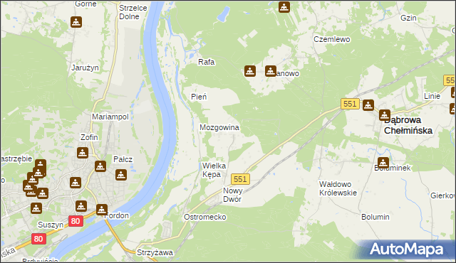 mapa Reptowo gmina Dąbrowa Chełmińska, Reptowo gmina Dąbrowa Chełmińska na mapie Targeo