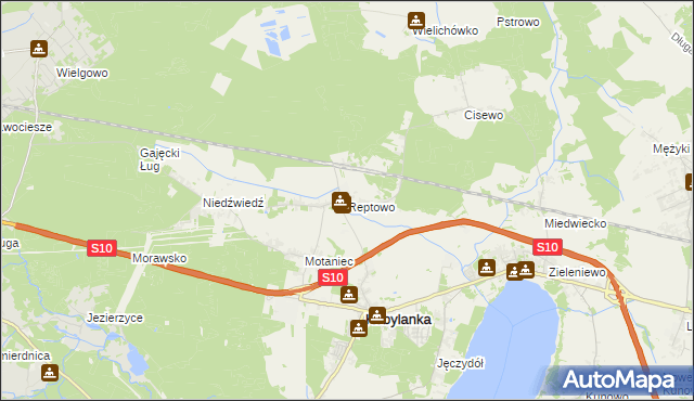 mapa Reptowo gmina Kobylanka, Reptowo gmina Kobylanka na mapie Targeo