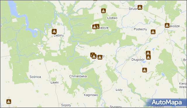 mapa Robuzy, Robuzy na mapie Targeo