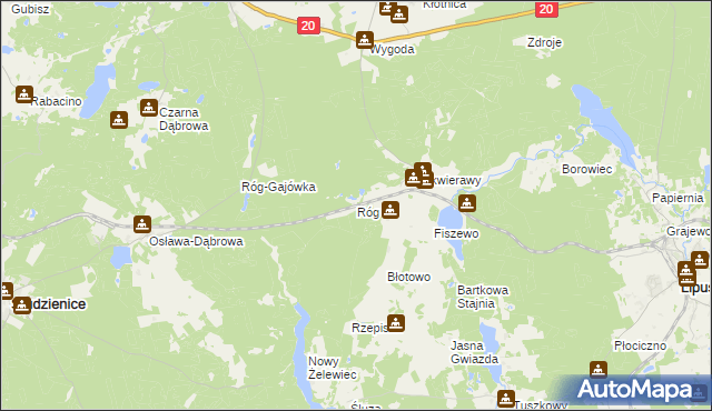 mapa Róg gmina Studzienice, Róg gmina Studzienice na mapie Targeo