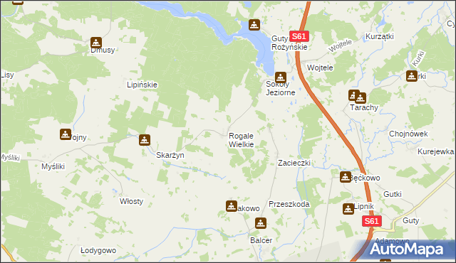 mapa Rogale Wielkie, Rogale Wielkie na mapie Targeo