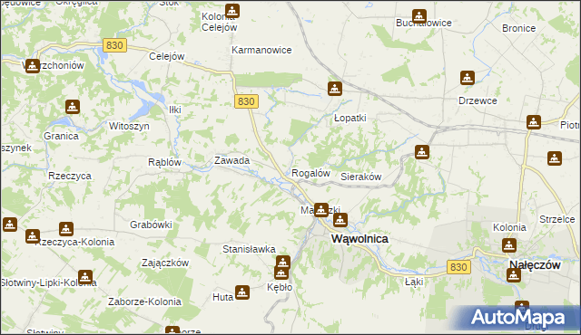 mapa Rogalów gmina Wąwolnica, Rogalów gmina Wąwolnica na mapie Targeo