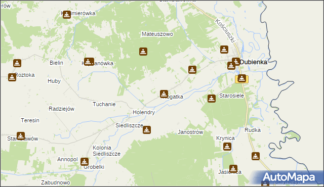 mapa Rogatka gmina Dubienka, Rogatka gmina Dubienka na mapie Targeo