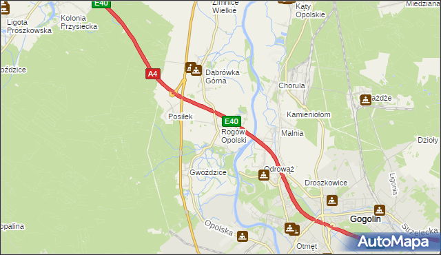 mapa Rogów Opolski, Rogów Opolski na mapie Targeo