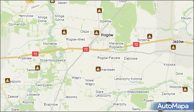 mapa Rogów-Parcela, Rogów-Parcela na mapie Targeo