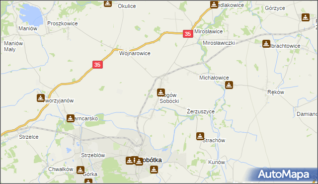 mapa Rogów Sobócki, Rogów Sobócki na mapie Targeo