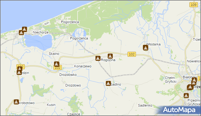mapa Rogozina, Rogozina na mapie Targeo