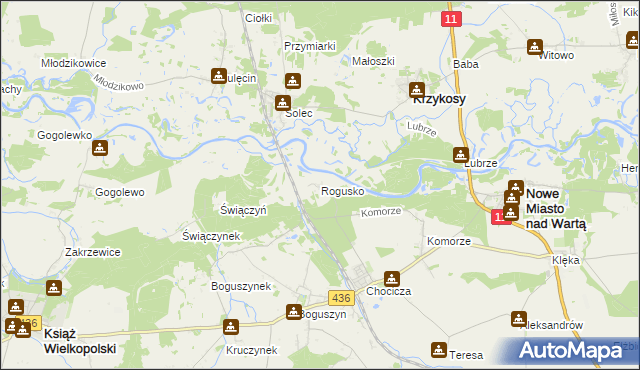 mapa Rogusko, Rogusko na mapie Targeo