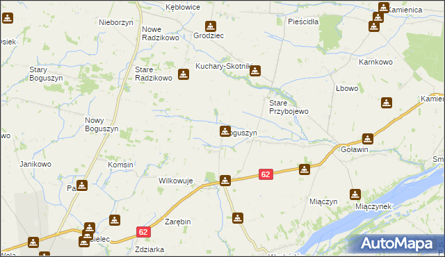 mapa Roguszyn gmina Czerwińsk nad Wisłą, Roguszyn gmina Czerwińsk nad Wisłą na mapie Targeo