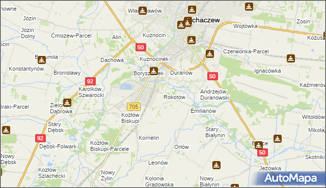 mapa Rokotów, Rokotów na mapie Targeo