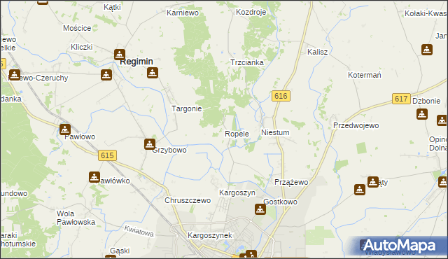 mapa Ropele, Ropele na mapie Targeo