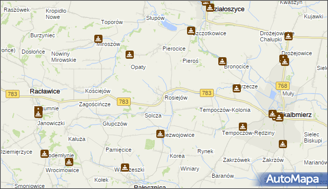 mapa Rosiejów, Rosiejów na mapie Targeo