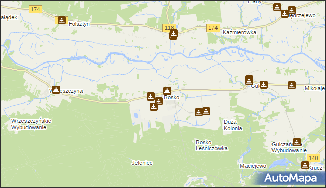 mapa Rosko, Rosko na mapie Targeo