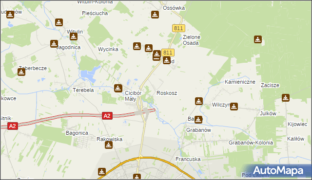 mapa Roskosz, Roskosz na mapie Targeo