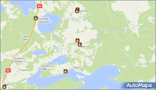 mapa Rostki gmina Pisz, Rostki gmina Pisz na mapie Targeo