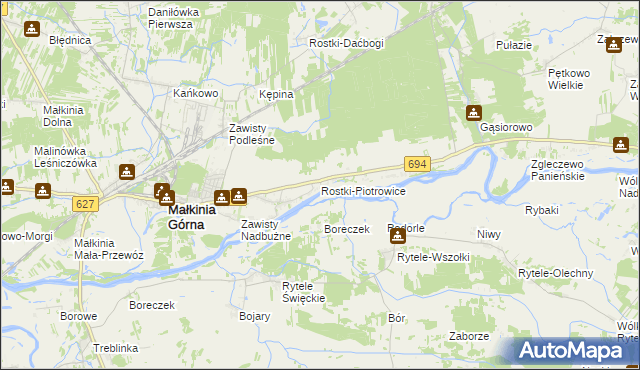 mapa Rostki-Piotrowice, Rostki-Piotrowice na mapie Targeo