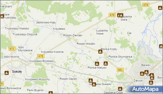 mapa Roszki-Włodki, Roszki-Włodki na mapie Targeo