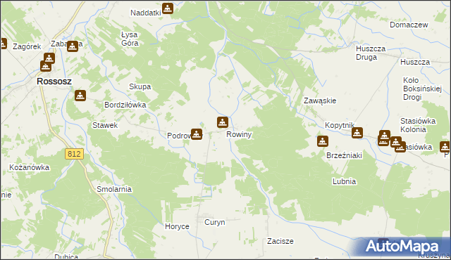 mapa Rowiny, Rowiny na mapie Targeo