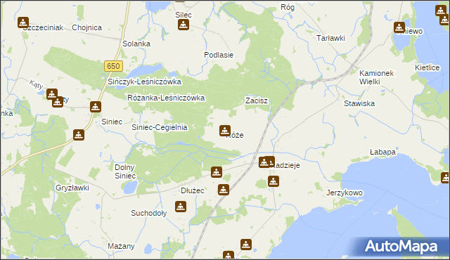 mapa Róże, Róże na mapie Targeo