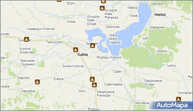 mapa Rozłopy-Kolonia, Rozłopy-Kolonia na mapie Targeo