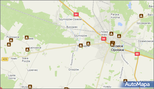 mapa Rożniątów, Rożniątów na mapie Targeo