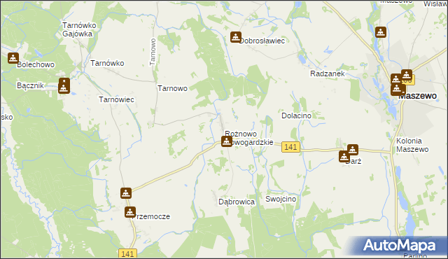 mapa Rożnowo Nowogardzkie, Rożnowo Nowogardzkie na mapie Targeo