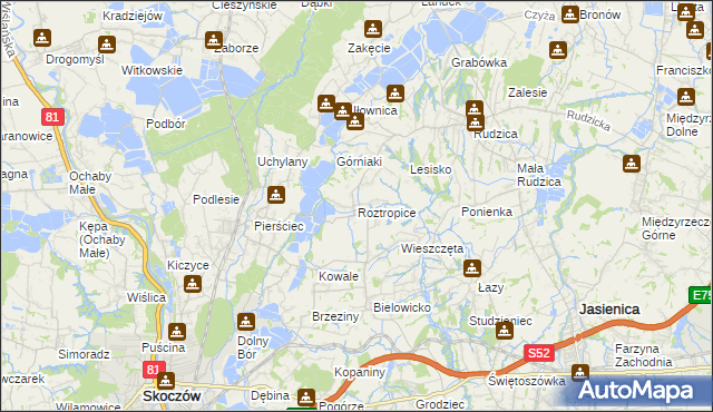 mapa Roztropice, Roztropice na mapie Targeo