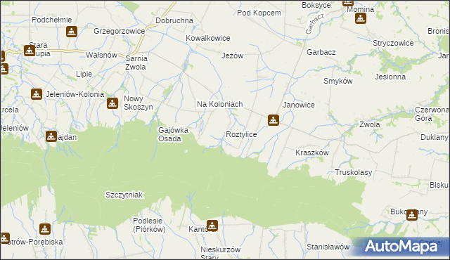 mapa Roztylice, Roztylice na mapie Targeo