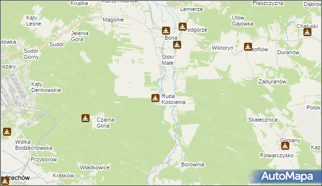 mapa Ruda Kościelna, Ruda Kościelna na mapie Targeo